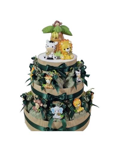 Bomboniere calamita animaletti della savana torta portasacchetti