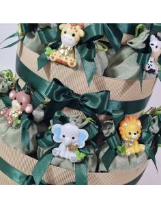 Bomboniere calamita animaletti della savana torta portasacchetti 2