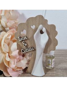 Idee bomboniere matrimonio sposi stilizzati albero della vita personalizzato profumatore