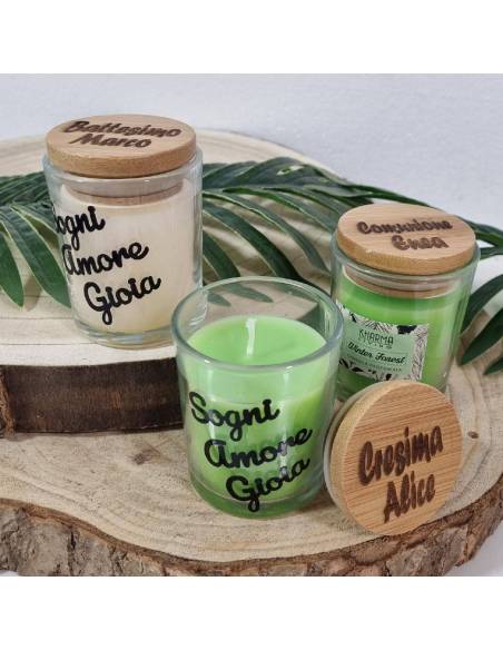 Bomboniere candele profumate con frasi