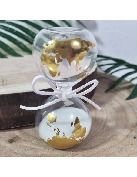 Bomboniere clessidra mondo dorato
