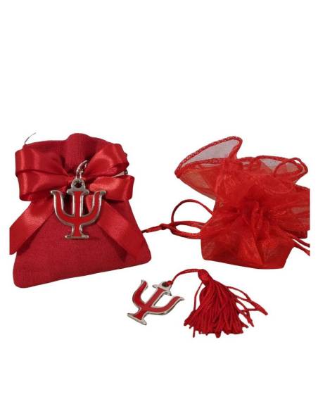 Bomboniere laurea simbolo psicologia PSY acciaio e rosso