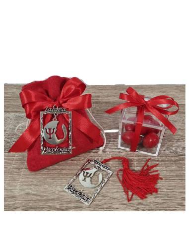 Bomboniere per laurea in psicologia pendente nappa rossa