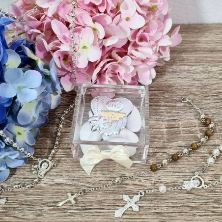 Bomboniere Prima Comunione Rosario argentato o bracciale