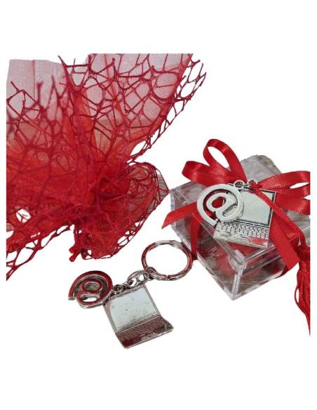 Bomboniere laurea informatica chiocciola e computer con nappina o portachiavi