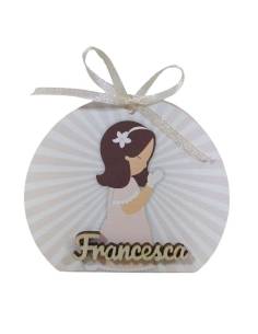 Scatoline portaconfetti Comunione bimba nastrino incluso e nome personalizzato