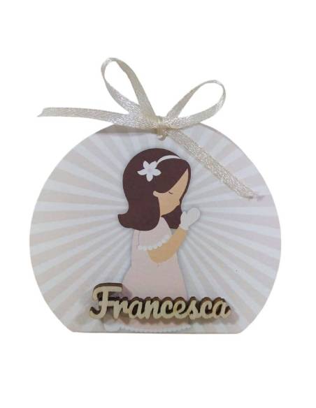 Scatoline portaconfetti Comunione bimba nastrino incluso e nome personalizzato