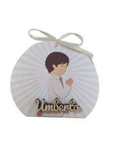 Scatoline portaconfetti Comunione bambino in preghiera