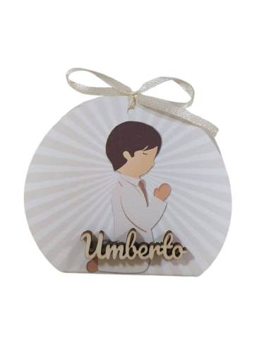 Scatoline portaconfetti Comunione bambino in preghiera