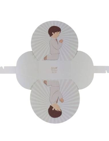 Porta confetti Prima Comunione scatolina con busta dorata