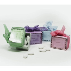 Saponette profumate bomboniere a forma di biscotto in scatola confetti