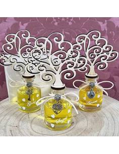 Bomboniera profumatore frasi albero della vita con charm cuore