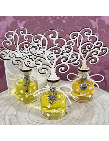Bomboniera profumatore frasi albero della vita con charm cuore