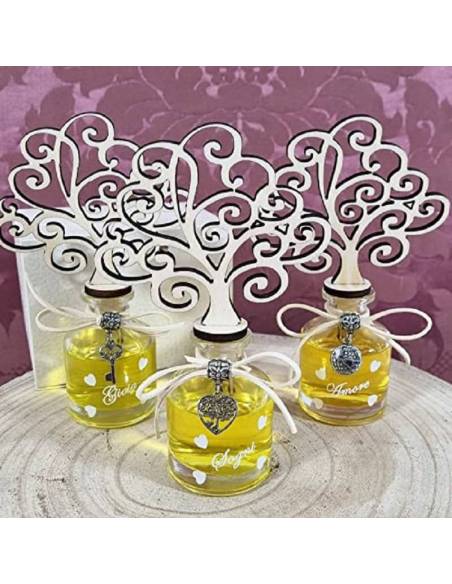 Bomboniera profumatore frasi albero della vita con charm cuore