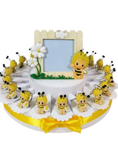 Torta bomboniera ape Maia portachiavi completa