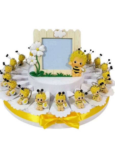 Torta bomboniera ape Maia portachiavi completa