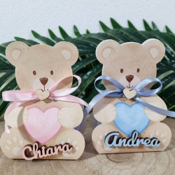 Scatole portaconfetti nascita personalizzate Little Bear