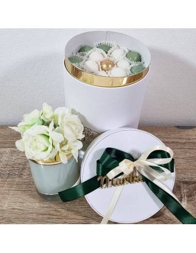 Candele bomboniere cera di soia tappo cristallo e fiori