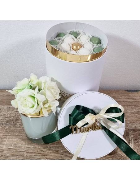 Candele bomboniere cera di soia tappo cristallo e fiori