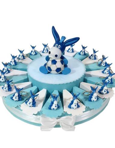 BOMBONIERE NASCITA BATTESIMO ASINELLO PALLONE NAPOLI CALCIO PORTACHIAVI