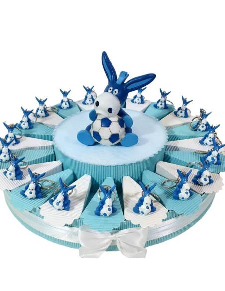 BOMBONIERE NASCITA BATTESIMO ASINELLO PALLONE NAPOLI CALCIO PORTACHIAVI