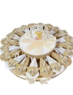 Idea Torta bomboniere Comunione pendente cuore simbolo Sacramento Prima Comunione