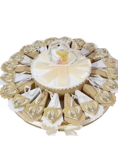 Idea Torta bomboniere Comunione pendente cuore simbolo Sacramento Prima Comunione