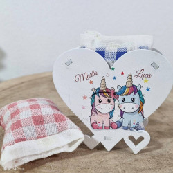 Bomboniere unicorno gemelli personalizzati