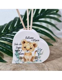 Bomboniera profumatore ambiente leone tema savana personalizzato