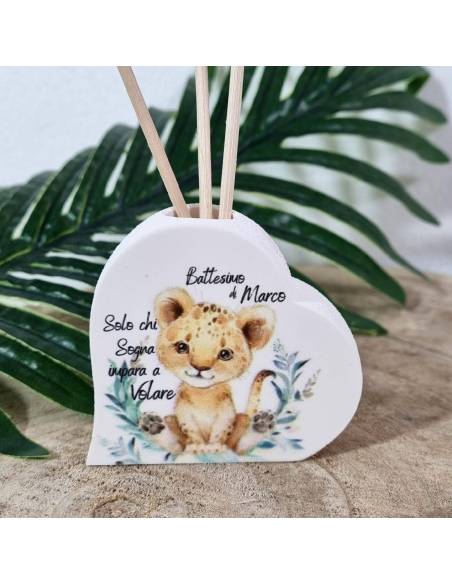 Bomboniera profumatore ambiente leone tema savana personalizzato