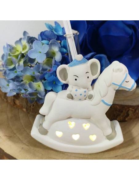 Bomboniere Battesimo profumatori cavalluccio animaletti elefante luce led