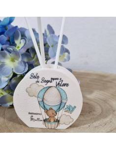 Bomboniere Battesimo per bimbo mongolfiera animaletti profumatore