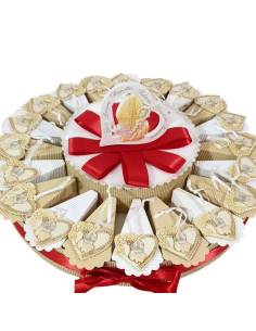 Torta bomboniere Cresima icona sacra cuore pendente