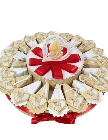 Torta bomboniere Cresima icona sacra cuore pendente