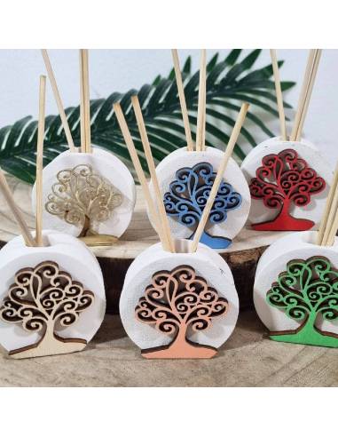 Profumatore a forma di albero della vita stilizzato in diversi colori ideali per ogni evento