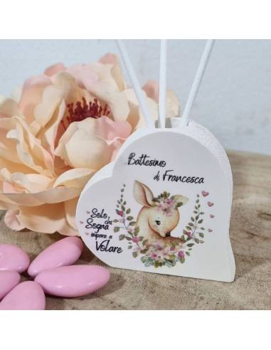 Bomboniere Battesimo cerbiatto profumatore personalizzato