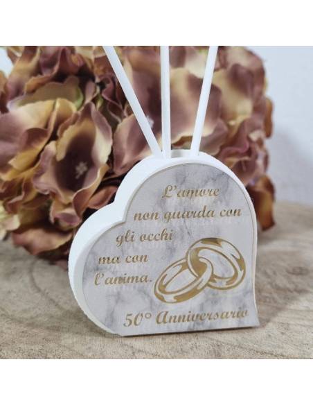 Bomboniere 50 anni di matrimonio profumatore fedi