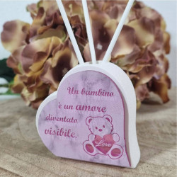 Bomboniera Battesimo orso bimba profumatore LOVE