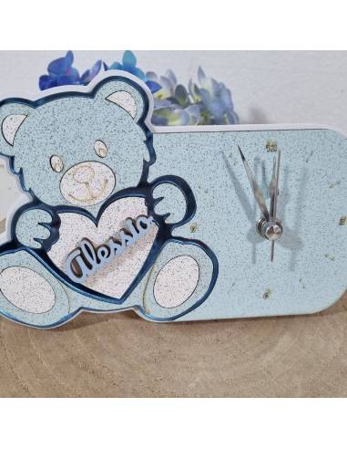 Orologio orsetto bomboniere Battesimo personalizzato