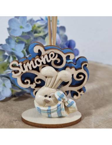 Bomboniere Battesimo portaconfetti per bimbo con coniglietto