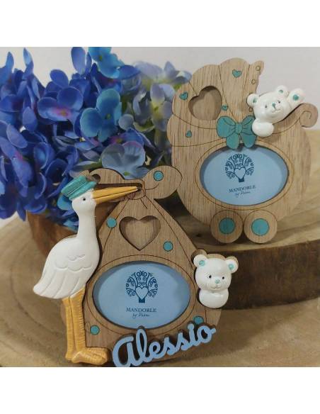 Bomboniere Battesimo portafoto cavalluccio a dondolo bimbo