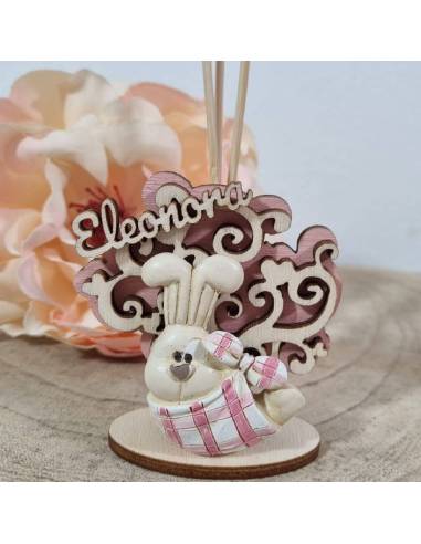 Bomboniere Battesimo bimba profumatore animaletti