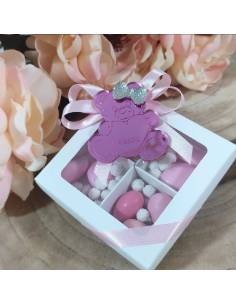 Bomboniere orsetti bimba personalizzati con scatola degustazione