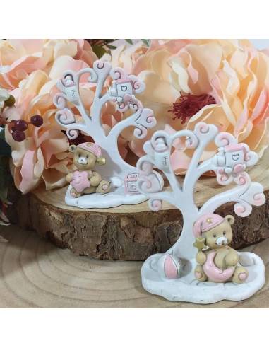 Albero della vita rosa bomboniera Battesimo bimba offerta