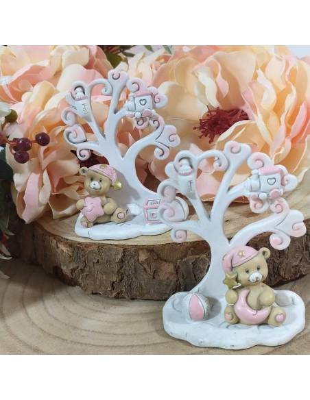 Albero della vita rosa bomboniera Battesimo bimba offerta