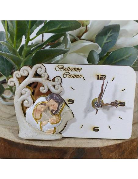 Bomboniere Battesimo Sacra Famiglia orologio personalizzato