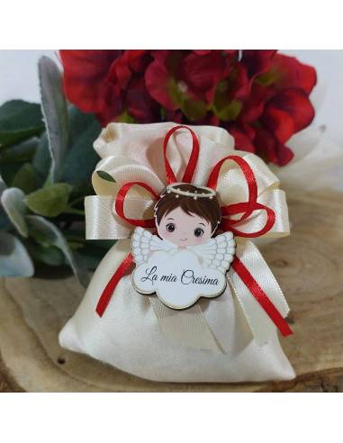 Sacchetti portaconfetti Cresima angelo calamita