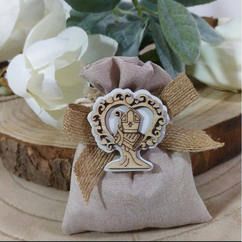 Sacchetti Cresima albero della vita con immagine sacra