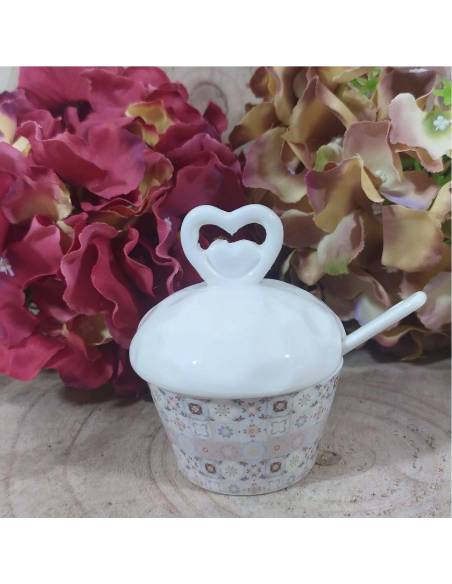 Bomboniere utili zuccheriera cupcake decoro maiolica