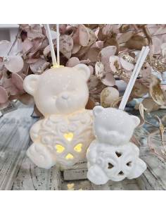 Harmony bomboniere profumatori orsetti ceramica bianca
